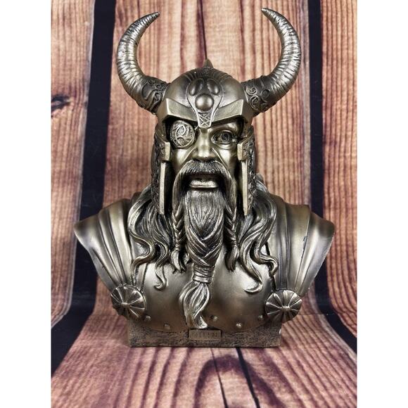 Odin Bust 11.75 Inch Norse God Warrior Viking Alfather Head Statue Figurine Desk - Picture 1 of 7